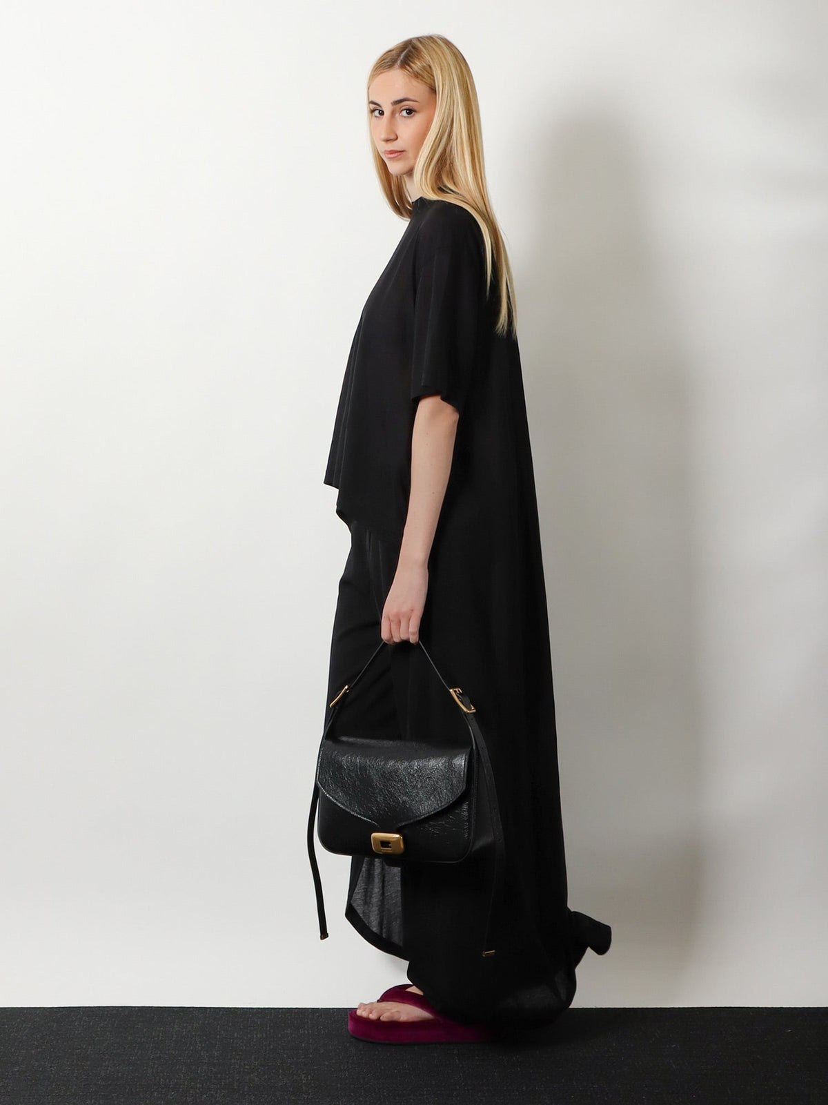 Balenciaga Clicca Arena leather medium shoulder bag - Black