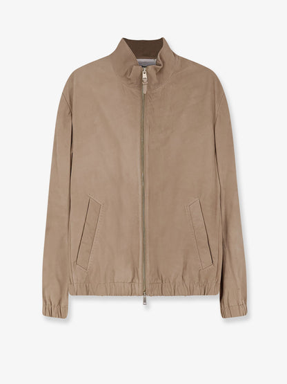 Boss Leather Jacket - Dark Beige