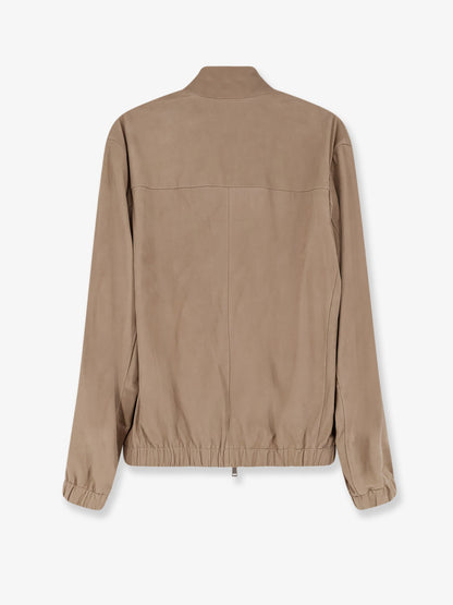 Boss Leather Jacket - Dark Beige