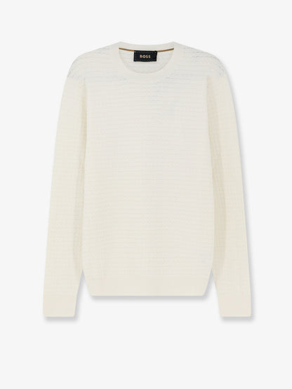 Boss Silk and cotton blend sweater - Openwhite