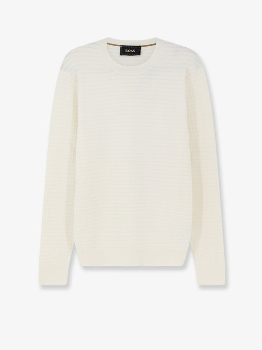 Boss Silk and cotton blend sweater - Openwhite