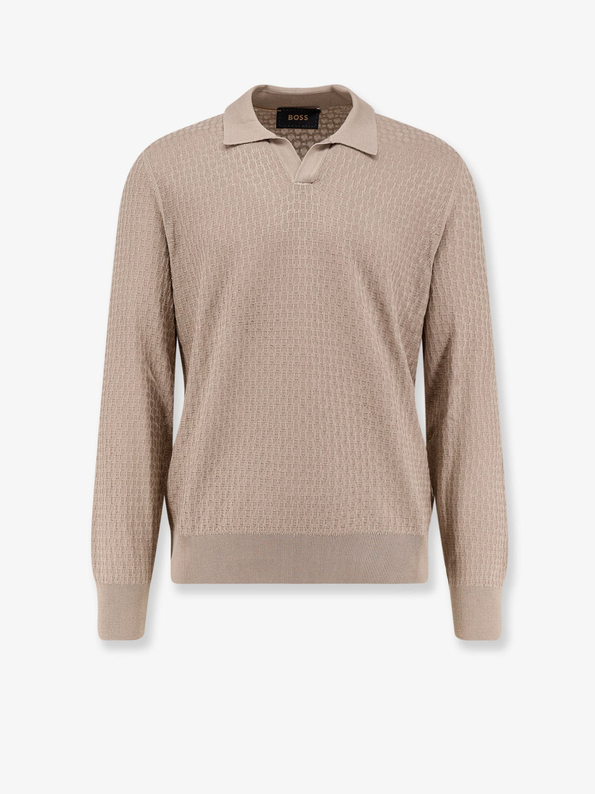 Boss Silk sweater with all-over processing - Beige