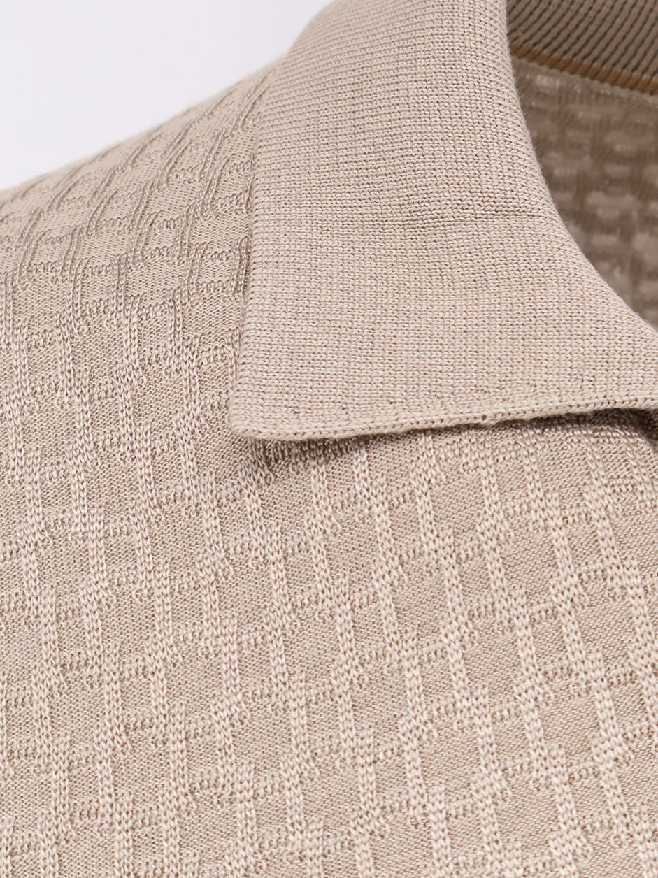 Boss Silk sweater with all-over processing - Beige