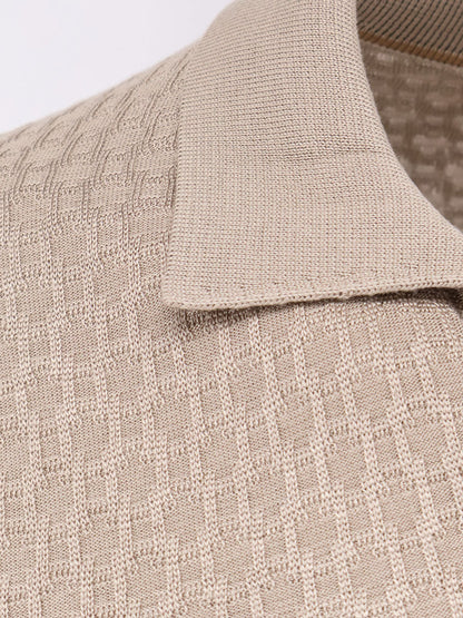 Boss Silk sweater with all-over processing - Beige