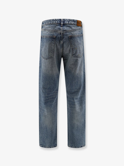 Boss Cotton jeans with back suede logo patch - Turquoise
