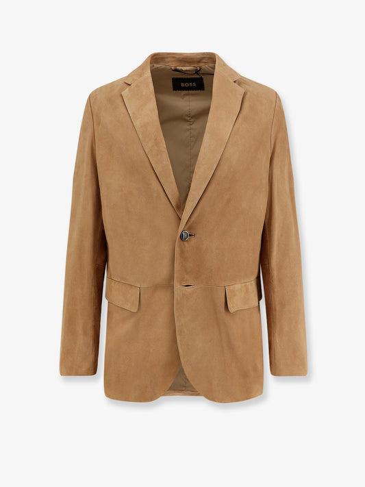 Boss Mazer suede blazer - Mediumbeige