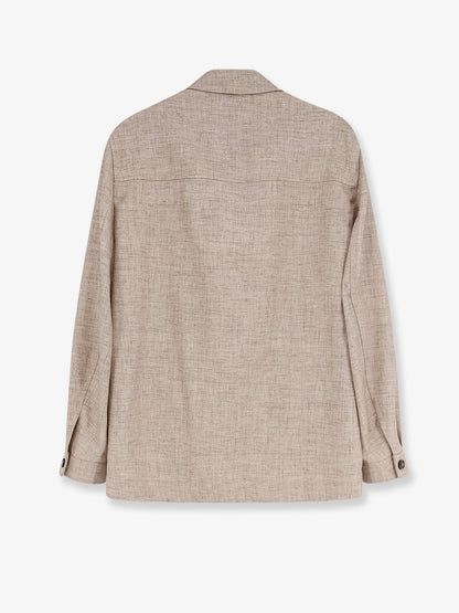Boss Corvin virgin wool, silk and linen jacket - Mediumbeige