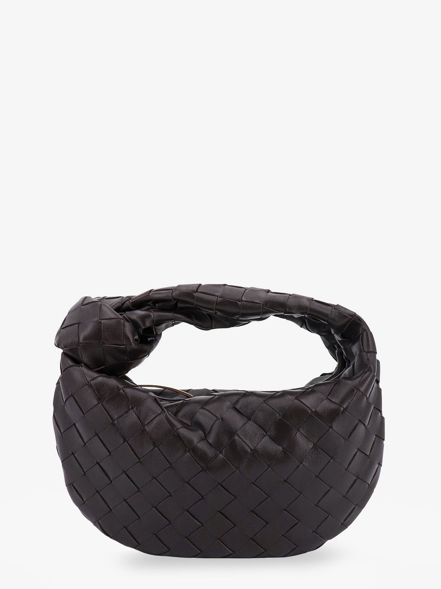 Bottega Veneta Mini Jodie Leather Handbag With A Foggy Mirror Effect Braided Motif