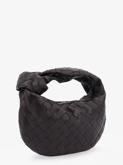Bottega Veneta Mini Jodie Leather Handbag With A Foggy Mirror Effect Braided Motif