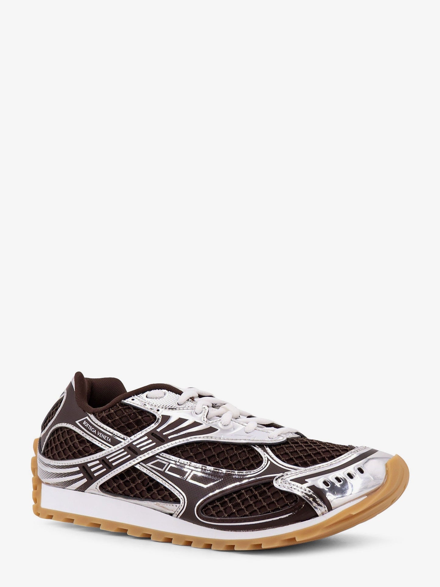 Bottega Veneta Orbit Mesh And Leather Sneakers
