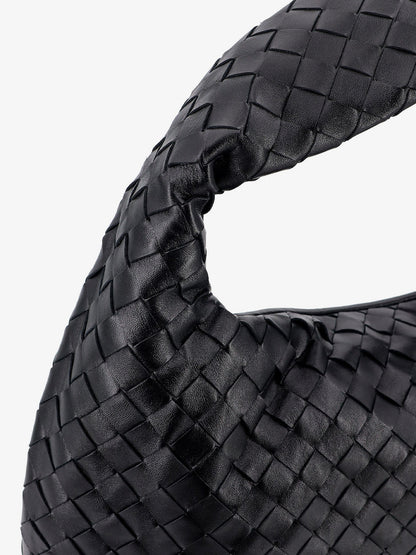 Bottega Veneta Hop Leather Shoulder Bag With Intrecciato Effect