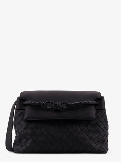 Bottega Veneta Andiamo leather shoulder bag with Intrecciato pattern - Black-Nero Opaco
