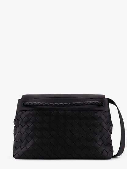 Bottega Veneta Andiamo leather shoulder bag with Intrecciato pattern - Black-Nero Opaco