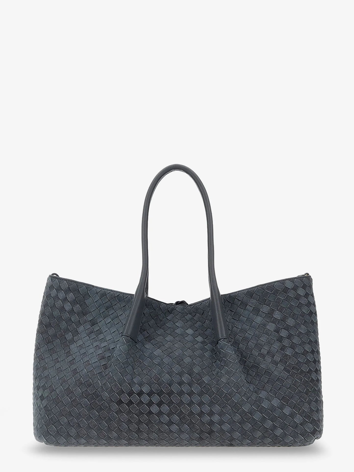 Bottega Veneta Pinacoteca Suede Handbag With Intrecciato Motif