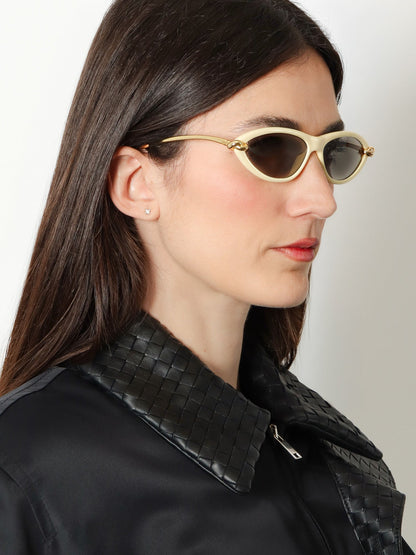 Bottega Veneta Knot Cat-Eye Sunglasses - Beige