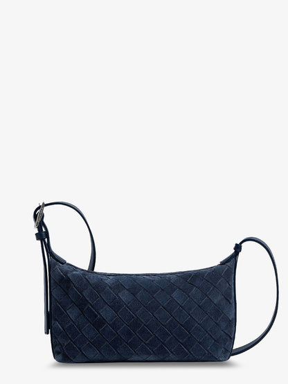 Bottega Veneta Traveler suede shoulder bag - Neptune-Silver