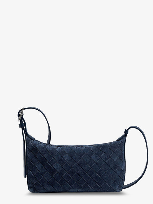 Bottega Veneta Traveler suede shoulder bag - Neptune-Silver