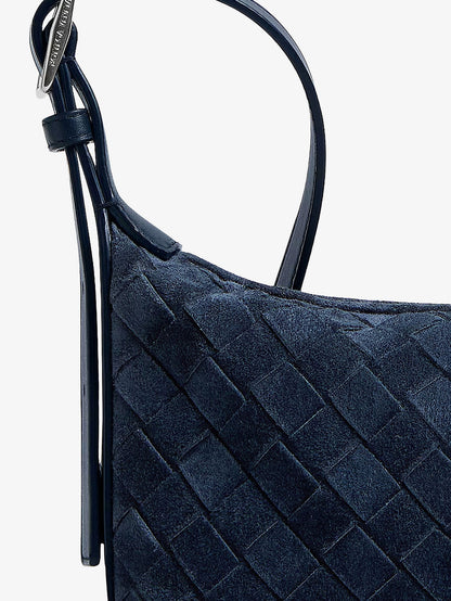 Bottega Veneta Traveler suede shoulder bag - Neptune-Silver