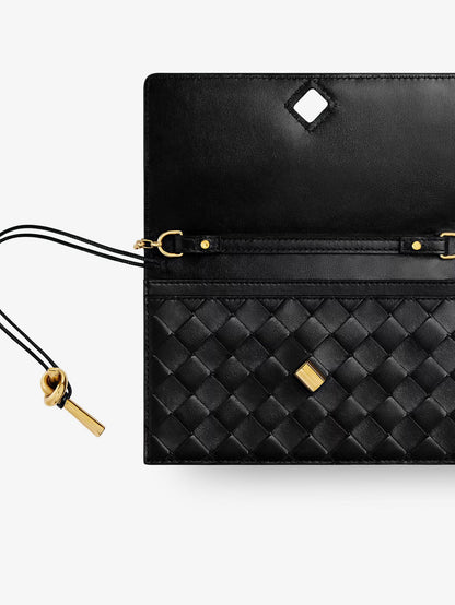 Bottega Veneta Leather Crossbody Bag With Intrecciato Motif