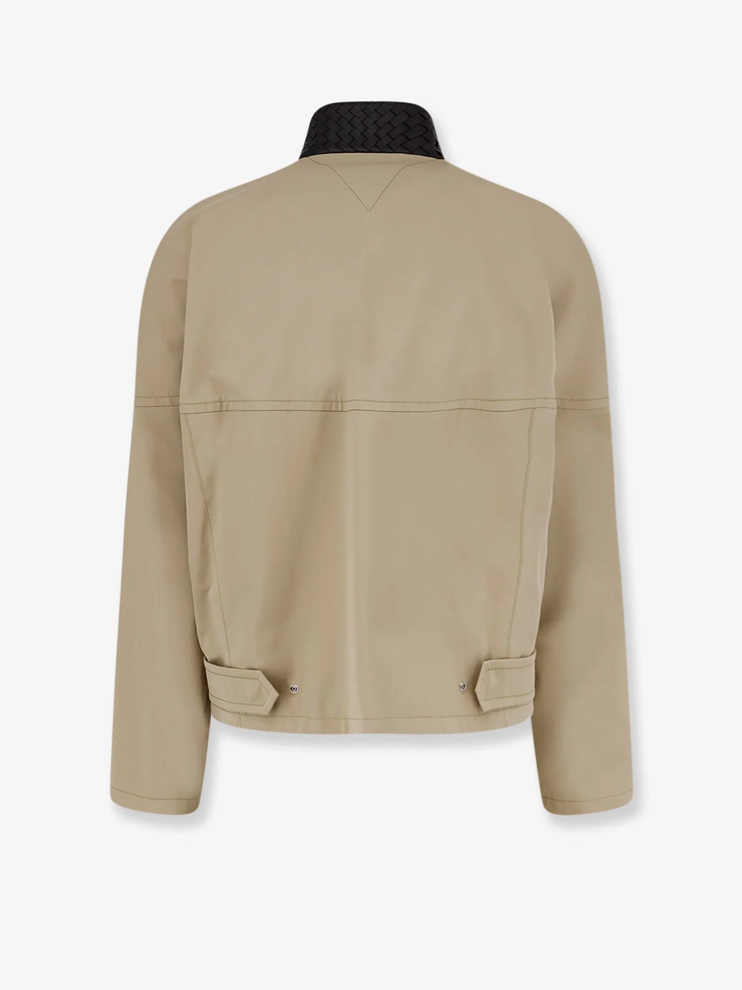 Bottega Veneta Cotton Jacket With Intrecciato Leather Detail