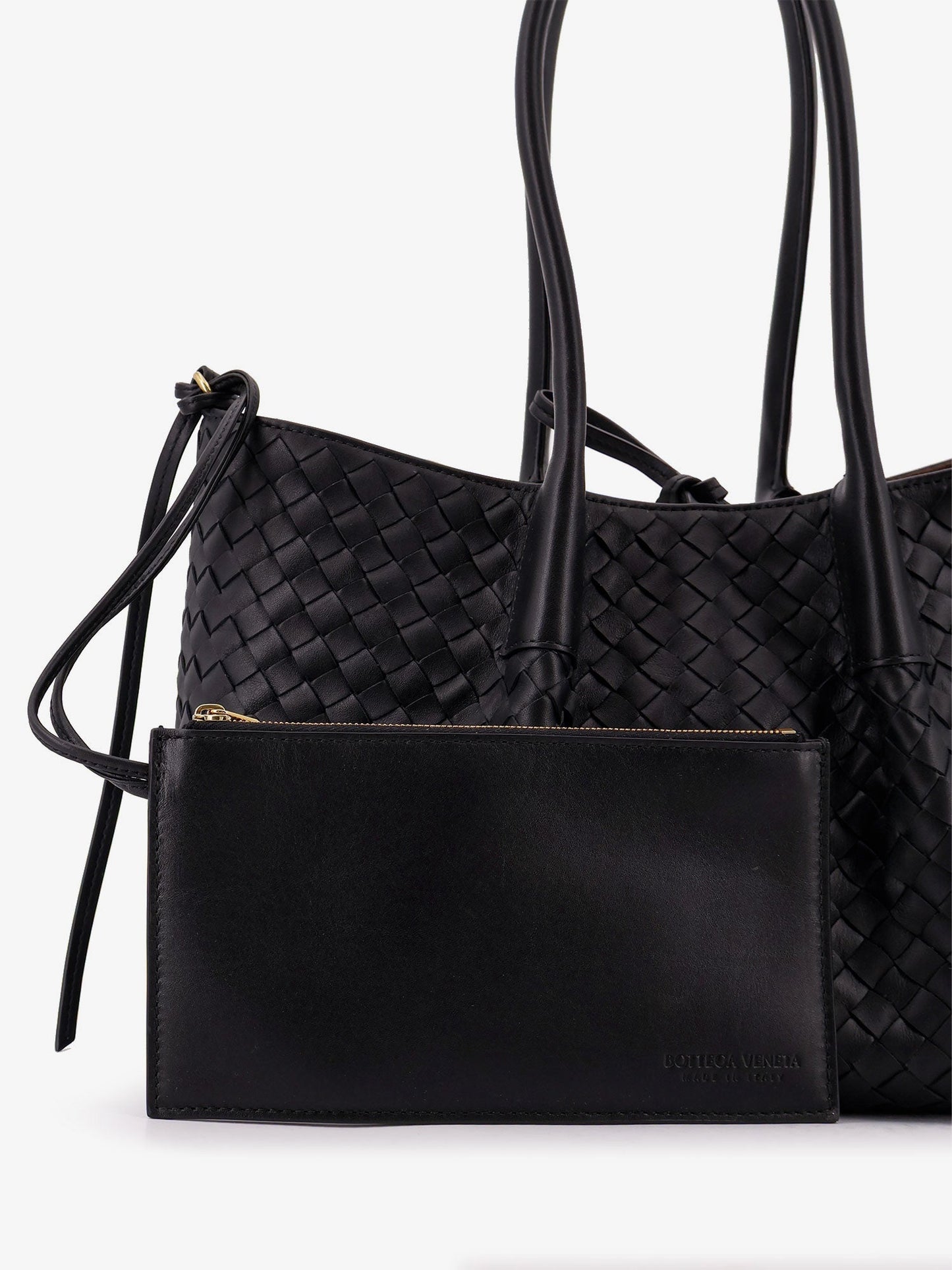 Bottega Veneta Pinacoteca Leather Handbag With Intrecciato Motif