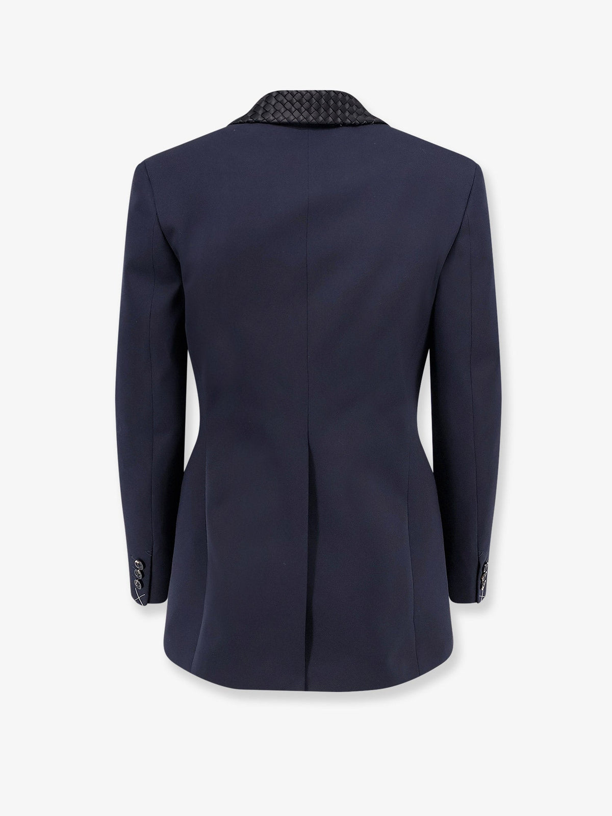 Bottega Veneta Wool blazer with Intrecciato detail - Midnightblue