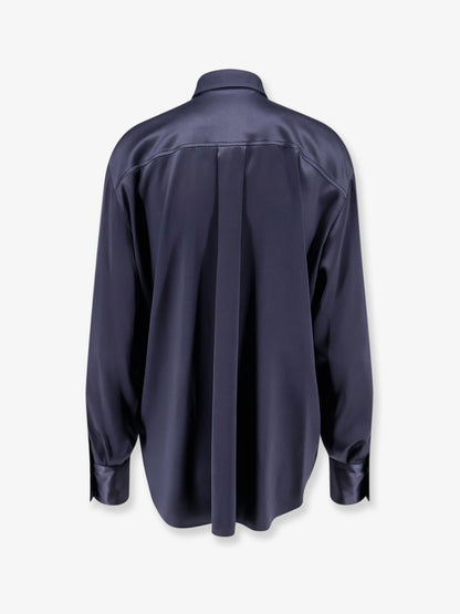 Brunello Cucinelli Silk shirt with Monili detail - Night Sky