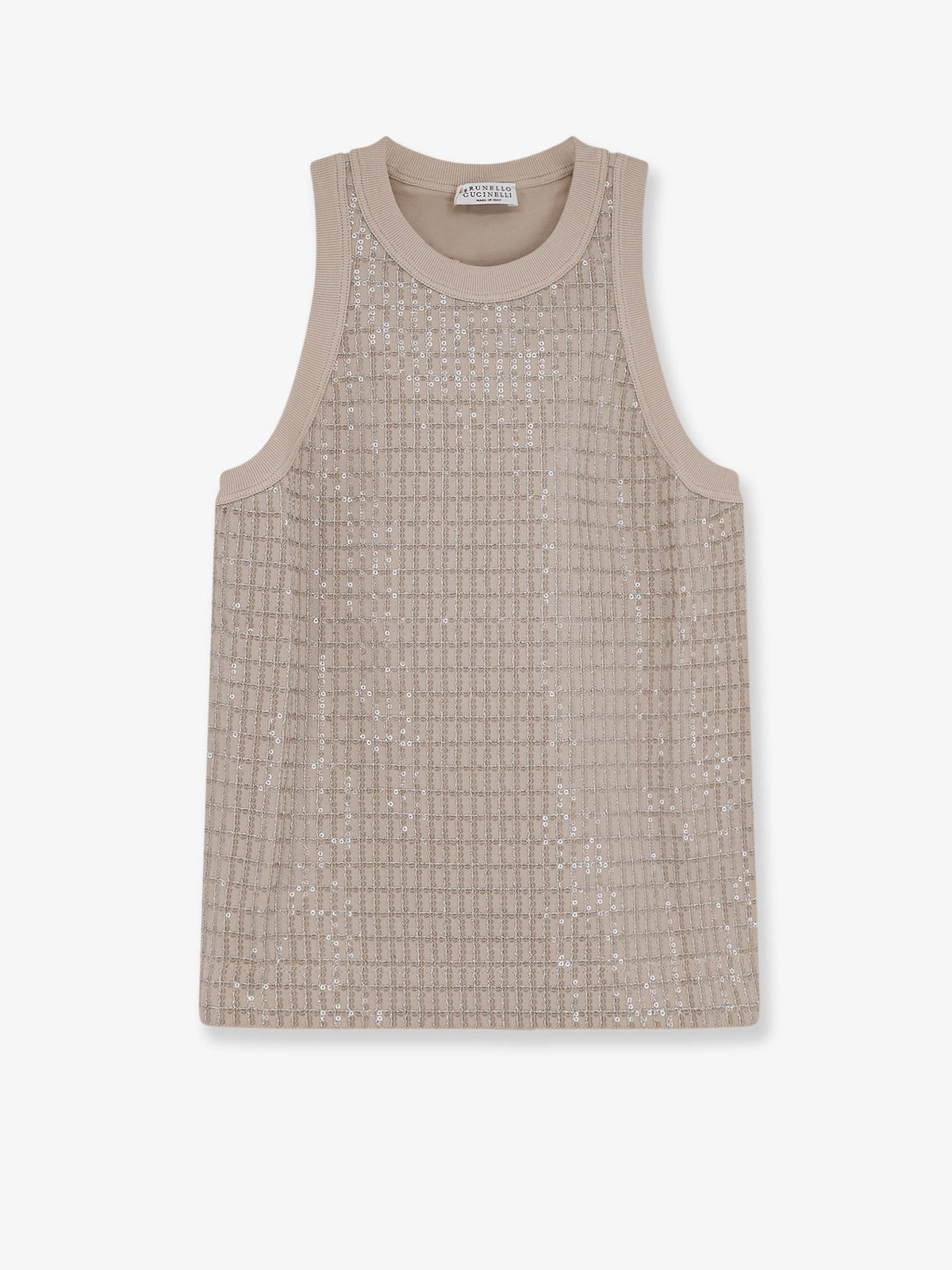 Brunello Cucinelli Dazzling pattern jersey tank top - Talco
