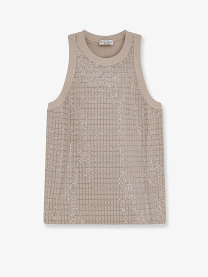 BRUNELLO CUCINELLI - Dazzling pattern jersey tank top