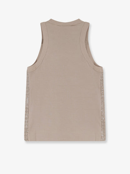 Brunello Cucinelli Dazzling pattern jersey tank top - Talco