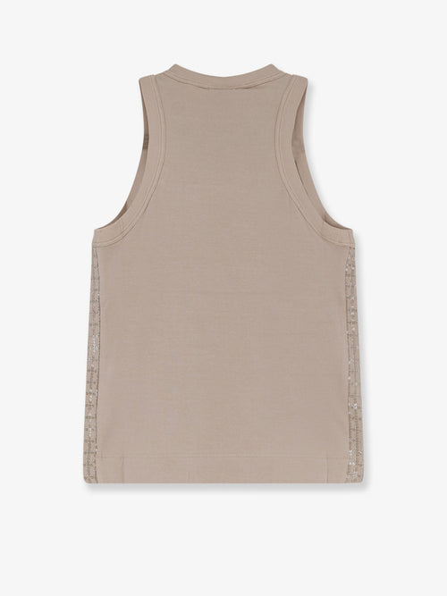 Brunello Cucinelli Dazzling pattern jersey tank top - Talco