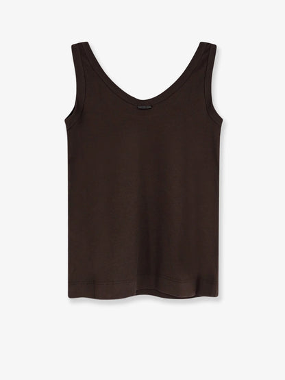 Brunello Cucinelli Cotton Blend Tank Top With Back Monili Detail