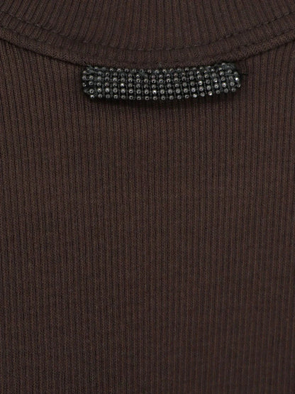 Brunello Cucinelli Cotton Blend Tank Top With Back Monili Detail