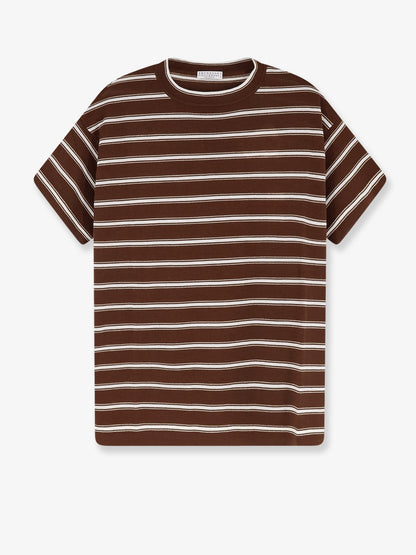 Brunello Cucinelli Virgin wool and cashmere blend t-shirt - Cacao
