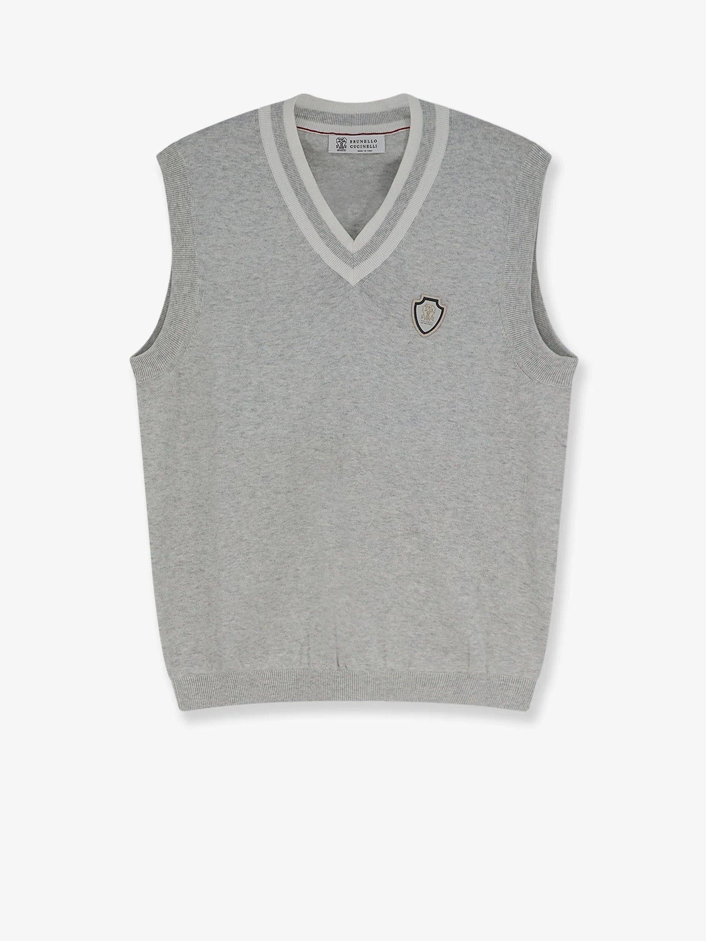 BRUNELLO CUCINELLI - Cotton vest with front logo patch