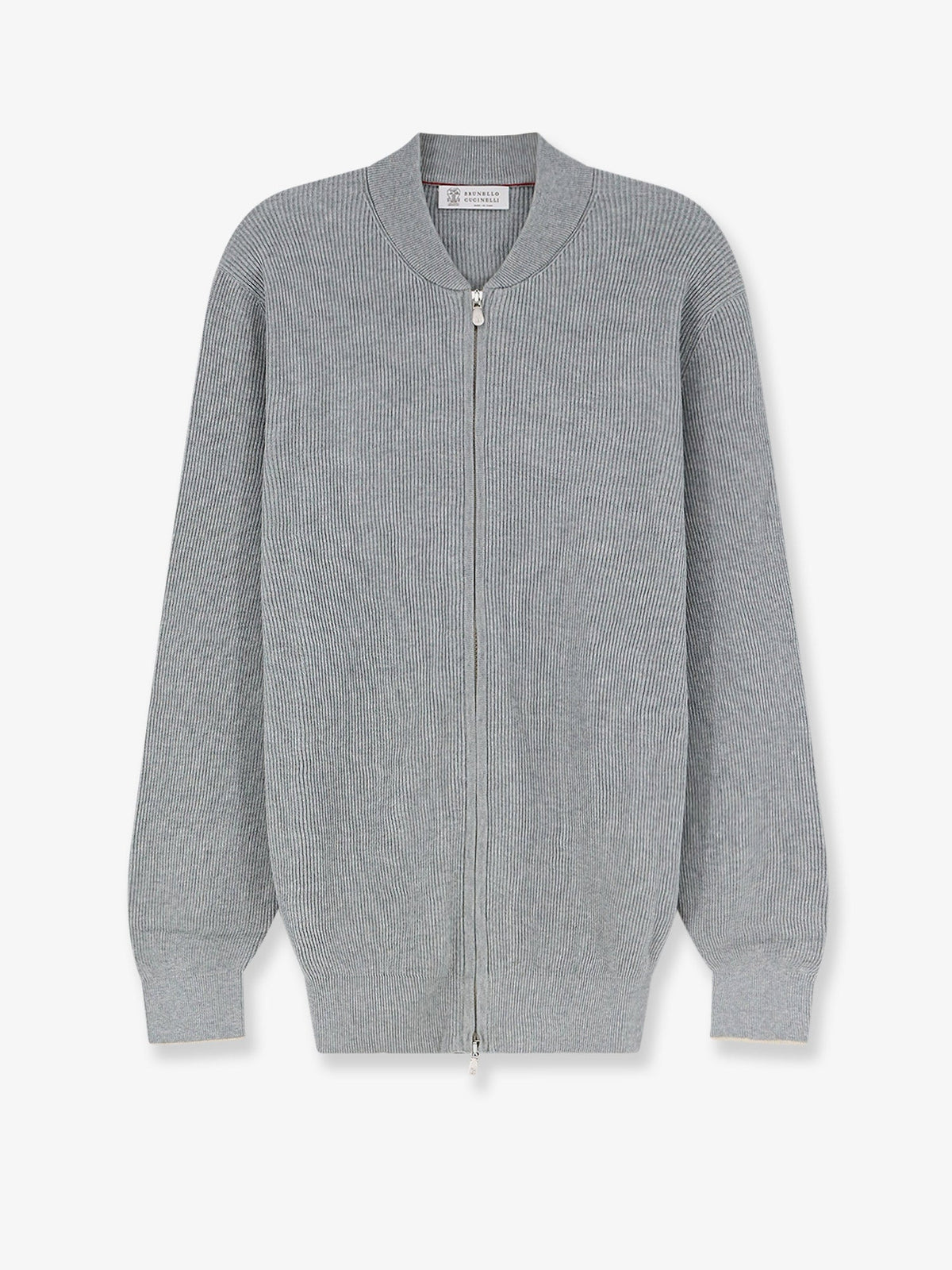 Brunello Cucinelli Ribbed cotton cardigan - Grigio Chiaro Sabbia