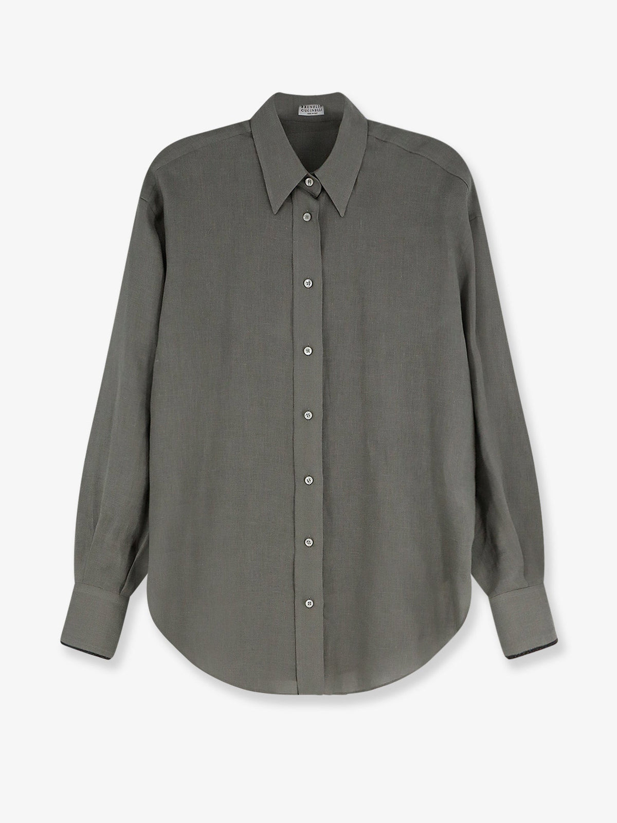 Brunello Cucinelli Linen shirt with Monili detail - Kaki