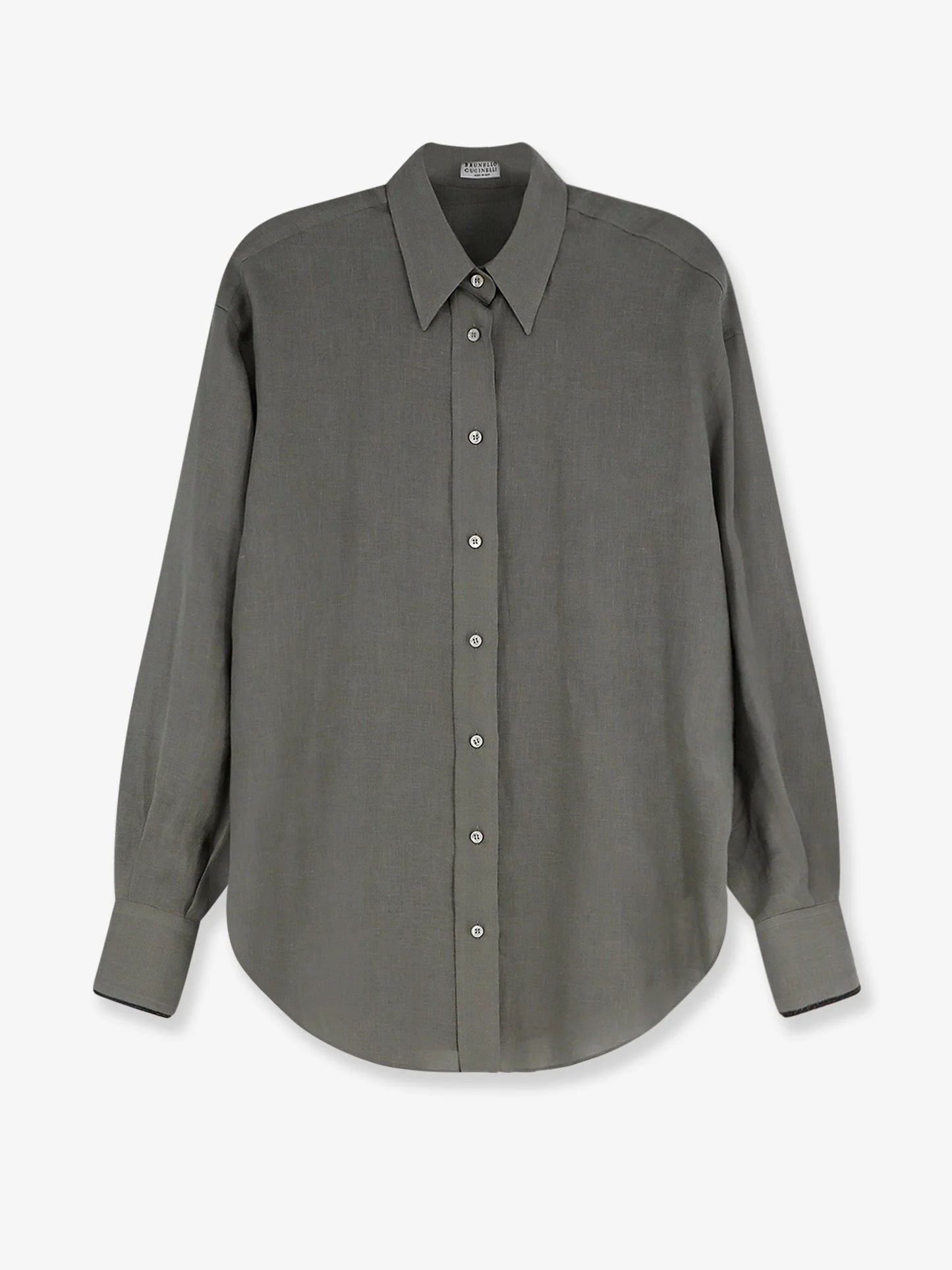 Brunello Cucinelli Linen Shirt With Monili Detail
