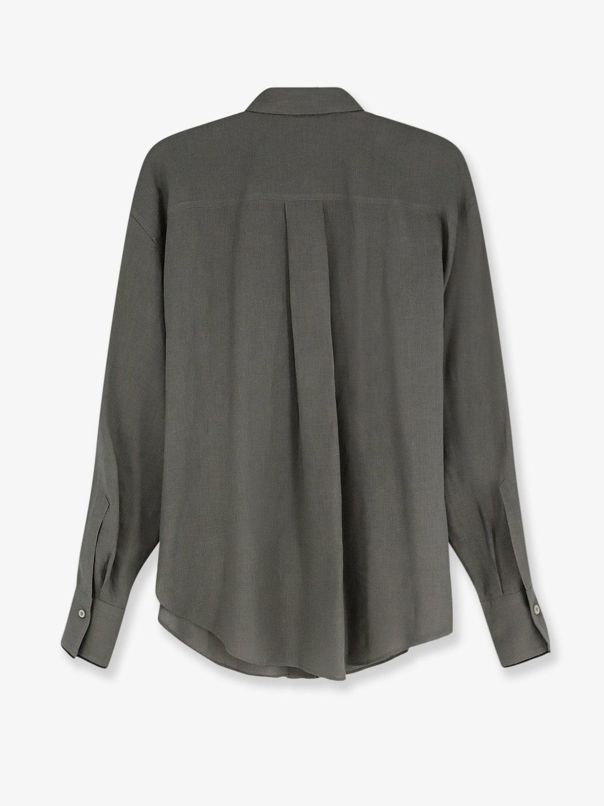 Brunello Cucinelli Linen shirt with Monili detail - Kaki