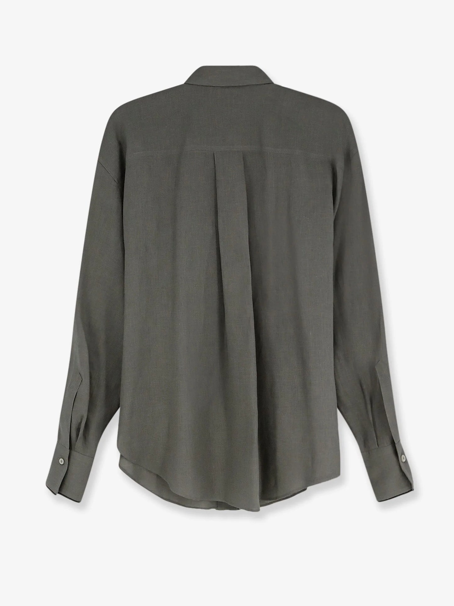 Brunello Cucinelli Linen Shirt With Monili Detail