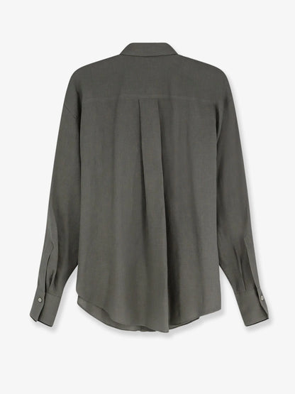 Brunello Cucinelli Linen Shirt With Monili Detail