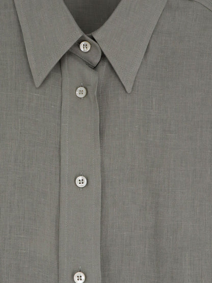 Brunello Cucinelli Linen Shirt With Monili Detail