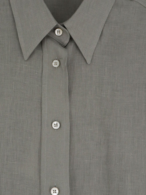 Brunello Cucinelli Linen shirt with Monili detail - Kaki