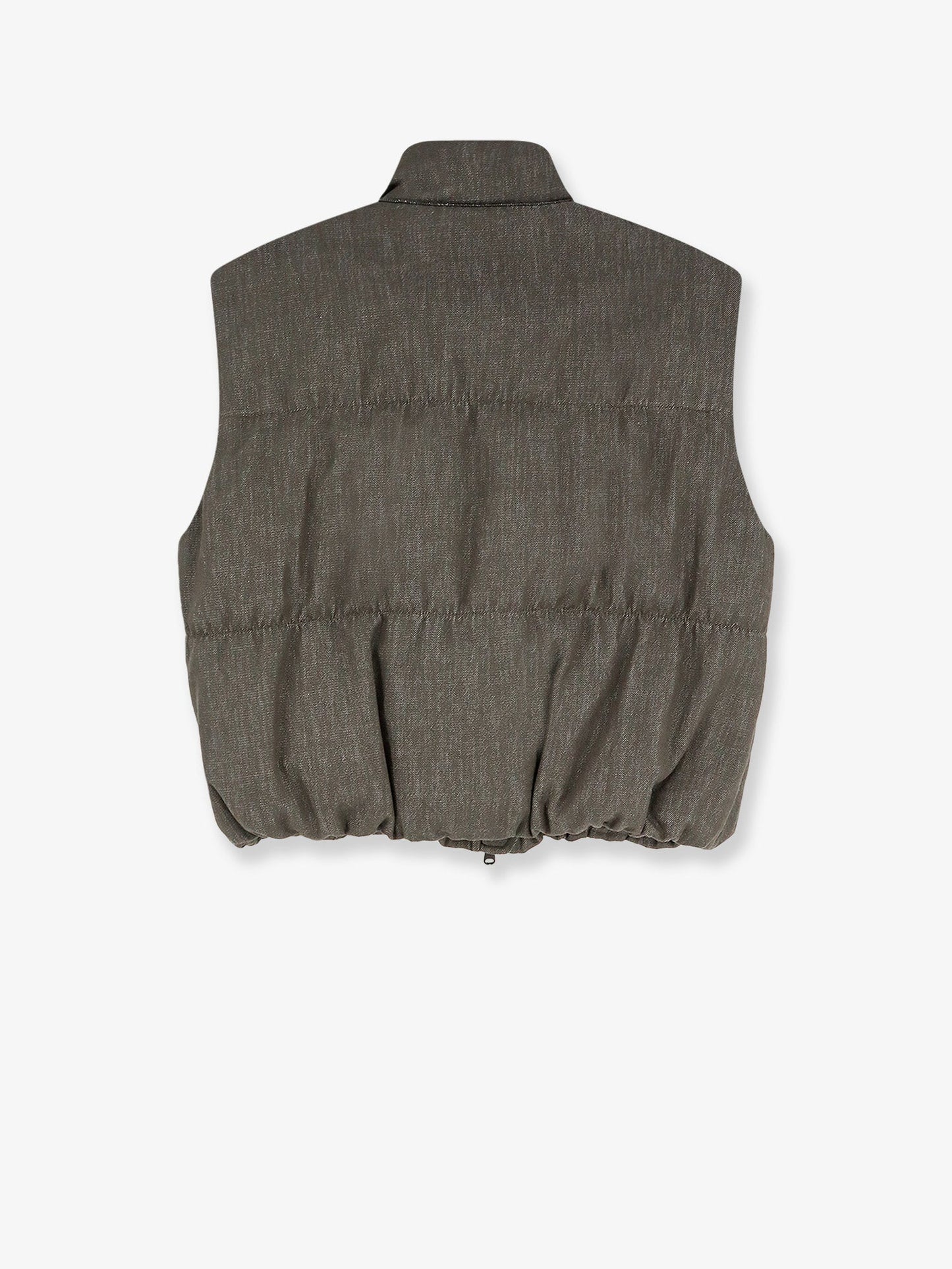 Brunello Cucinelli Sleeveless Effect Twill Denim Down Jacket