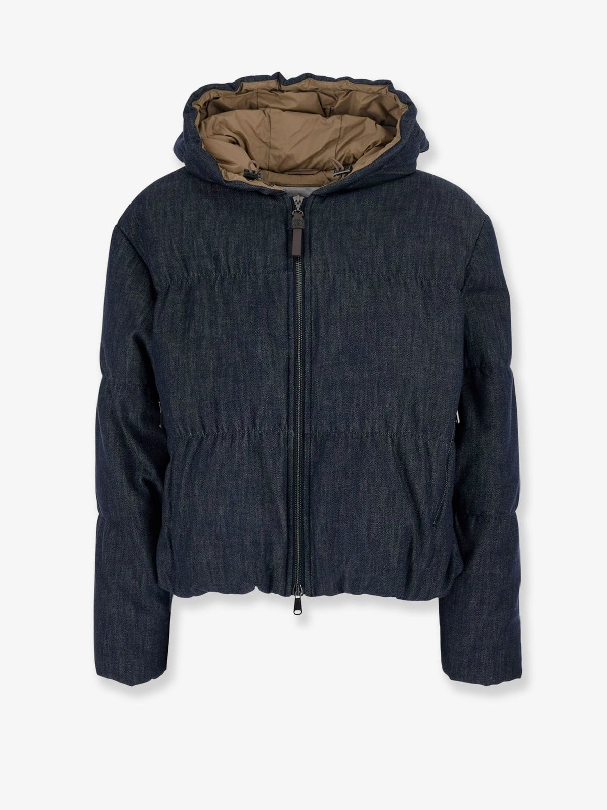 Brunello Cucinelli Hooded padded denim jacket - Denimblu