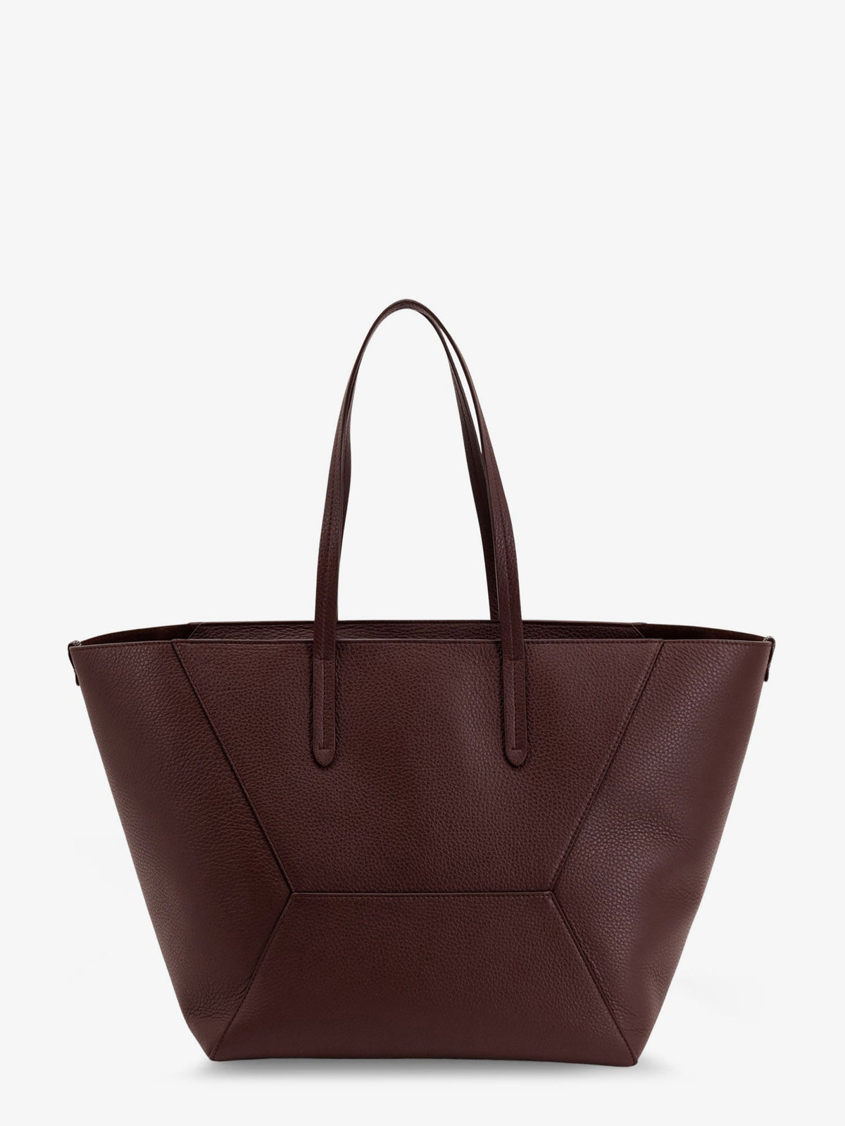 Brunello Cucinelli BC Duo hammered leather shoulder bag - Burgundy