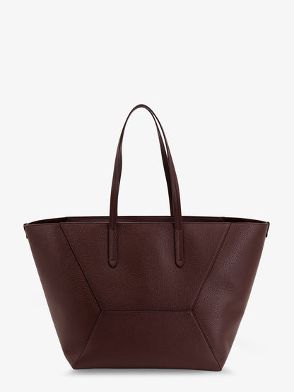 Brunello Cucinelli BC Duo hammered leather shoulder bag - Burgundy