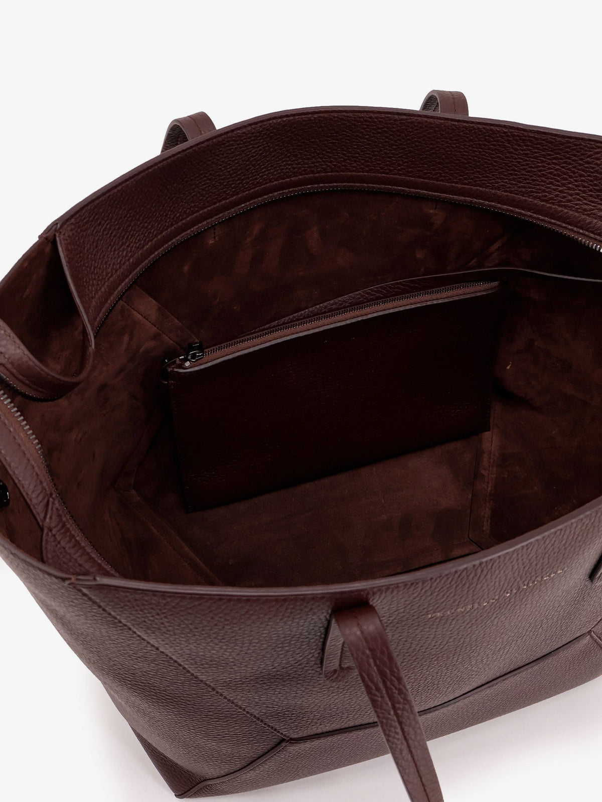 Brunello Cucinelli BC Duo hammered leather shoulder bag - Burgundy