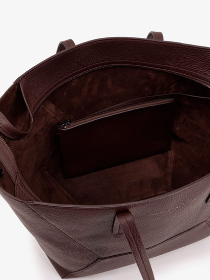 Brunello Cucinelli BC Duo hammered leather shoulder bag - Burgundy