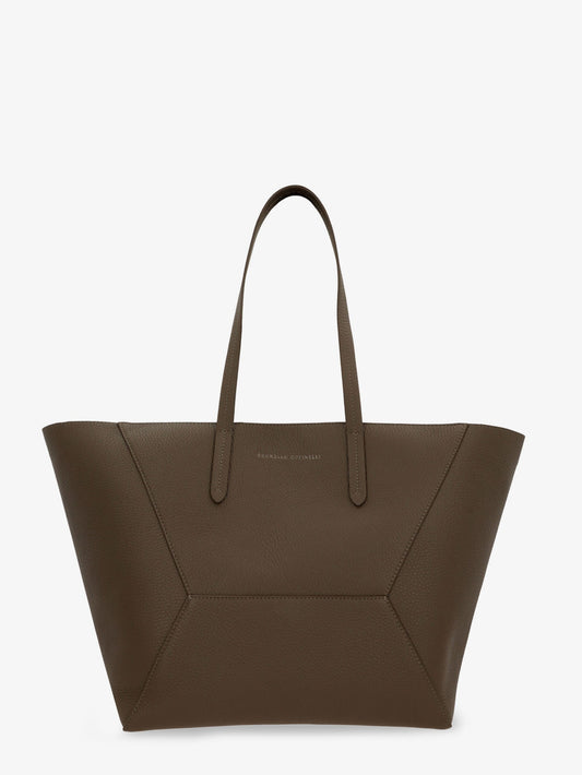 Brunello Cucinelli Bc Duo Hammered Leather Shoulder Bag
